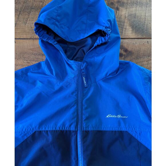 Boys Eddie Bauer Blue Double Zip Hooded Long Sleeve‎ Lightweight Jacket Size 14 - Picture 2 of 12